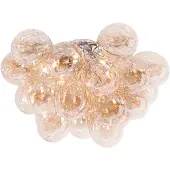 By Rydens Plafonnier Gross argent et miel 3xG9x40W en verre, dimensions : 20x30x30 cm, IP20, par Rydens