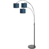 Steinhauer Lampadaire Sparkled Light noir avec capuchons bleus
