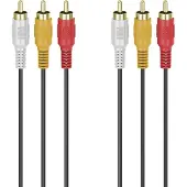Hama Câble audio/vidéo, 3 fich. RCA mâles - 3 fich. RCA mâles, doré, 3,0 m