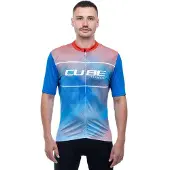 Cube Teamline Cmpt Short Sleeve Jersey Bleu XS Homme