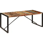 vidaXL Table de salle à manger 200x100x75 cm Vieux bois massif