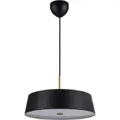 Nordlux Lustre à suspension Clasi, Variante : Ø 450 x 265 mm, 3 x 15 W, E14, noir, laiton