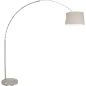 Steinhauer Lampe à arc Gramineus gris avec abat-jour taupe