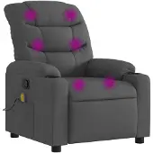 vidaXL Fauteuil de massage gris foncé Tissu