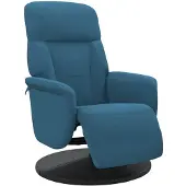vidaXL Fauteuil relax avec repose-pieds bleu velours