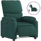 vidaXL Fauteuil relax électrique vert foncé Tissu