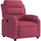vidaXL Fauteuil relax vin rouge velours