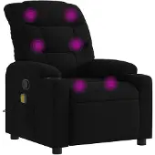 vidaXL Fauteuil de massage noir tissu