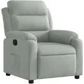 vidaXL Fauteuil relax gris clair velours