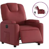 vidaXL Fauteuil relax électrique vin rouge similicuir