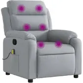 vidaXL Fauteuil de massage gris clair Tissu