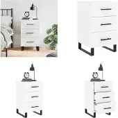 vidaXL Table de chevet blanc 40x40x66 cm bois d'ingénierie