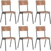vidaXL Chaises de salle à manger 6 pcs. Contreplaqué marron