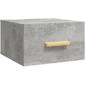 vidaXL Table de chevet murale gris béton 35x35x20 cm