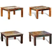 vidaXL Table basse carrée en vieux bois - Tables basses