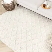 Studio Clarice Tapis en laine tressée - Knit Crème | 160x230 cm | Rectangulaire | Tissage plat