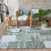 FRAAI Tapis patchwork | Dreams Vert | 140x200cm | Vert | Rectangulaire | Tapis