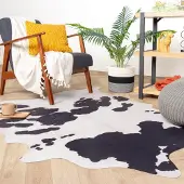 FRAAI Peau de vache - Bovine Noir/Blanc | 155x190 cm | Irréguliers |