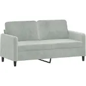 vidaXL Canapé à 2 places Gris clair 140 cm Velours