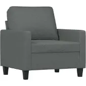 vidaXL Fauteuil avec pouf gris foncé 60 cm Tissu