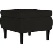 vidaXL Tabouret avec pieds en bois Noir Velours