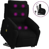 vidaXL Fauteuil de massage avec releveur Noir velours