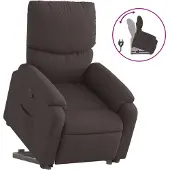 vidaXL Fauteuil relax avec releveur Tissu marron foncé