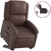 vidaXL Fauteuil relax releveur électrique marron similicuir