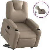 vidaXL Fauteuil relax avec releveur électrique Cappuccino similicuir