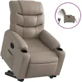 vidaXL Fauteuil relax avec releveur électrique Cappuccino similicuir