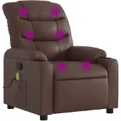 vidaXL Fauteuil de massage Marron similicuir