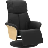 vidaXL Fauteuil relax avec repose-pieds Noir Similicuir