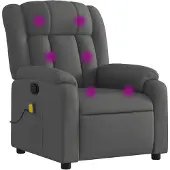 vidaXL Fauteuil de massage gris foncé Tissu
