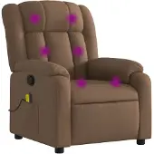 vidaXL Fauteuil de massage Marron Tissu