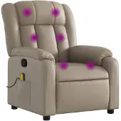 vidaXL Fauteuil de massage Cappuccino-Brun Similicuir