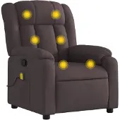 vidaXL Fauteuil de massage brun foncé Tissu