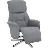 vidaXL Fauteuil relax avec repose-pieds Tissu gris clair
