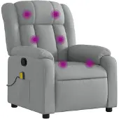 vidaXL Fauteuil de massage gris clair Tissu