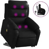 vidaXL Fauteuil de massage avec releveur Noir similicuir