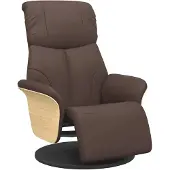 vidaXL Fauteuil relax avec repose-pieds Marron Similicuir