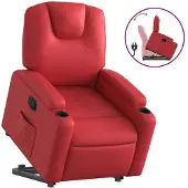 vidaXL Fauteuil relax releveur rouge similicuir