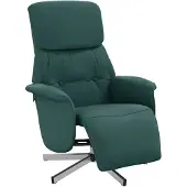 vidaXL Fauteuil relax avec repose-pieds Vert foncé Tissu