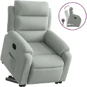 vidaXL Fauteuil relax releveur gris clair velours