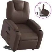 vidaXL Fauteuil relax avec releveur Marron Similicuir