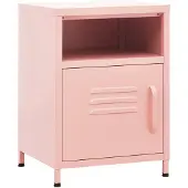 vidaXL Table de chevet Rose 35x35x51 cm Acier
