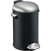 EKO - Belle Deluxe Poubelle à pédale 20 litres - Steel Plastic - Noir, inox mat