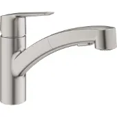 GROHE Robinet de cuisine avec douchette Start 2021 supersteel mat 30307
