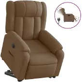 vidaXL Fauteuil relax releveur électrique brun Tissu