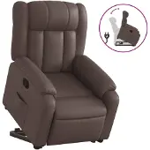 vidaXL Fauteuil relax avec releveur Marron Similicuir