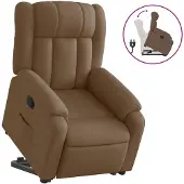vidaXL Fauteuil relax avec releveur Marron Tissu